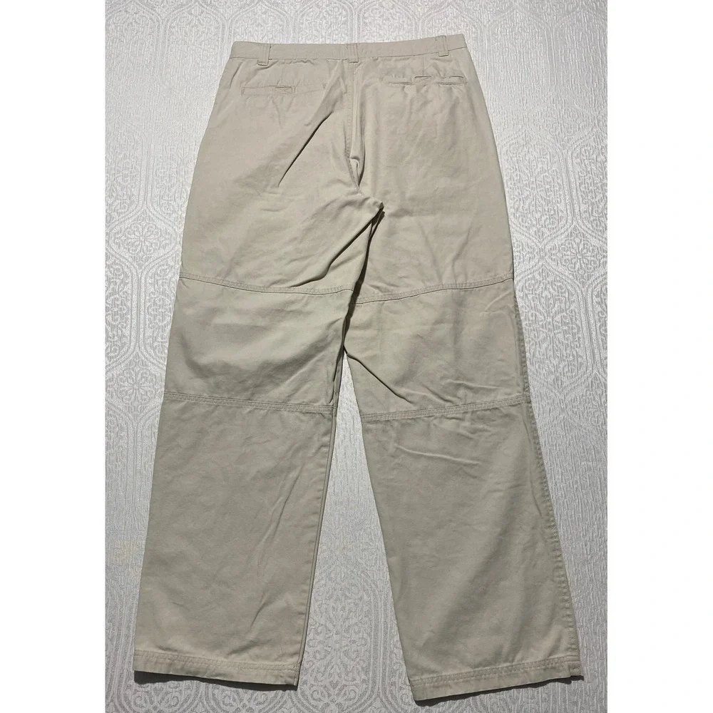 Cherokee Mens Khaki Cargo Pants 34x32 Wide Leg Carpenter Workwear Tan Cotton‎